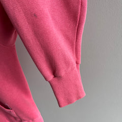 1980s Bubble gum Pink Zip Up Hoodie - Smaller Size