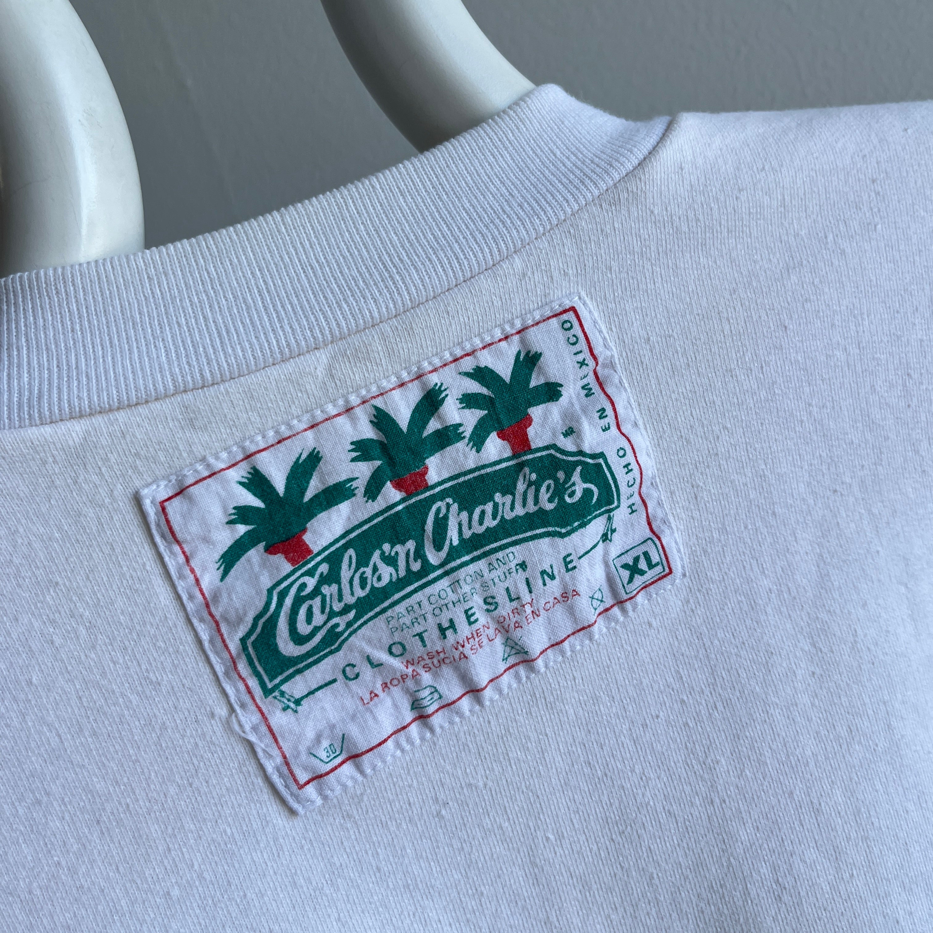 1980/90s Cotton Carlos n Charlie's Bar and Grill and Clothesline Sweatshirt