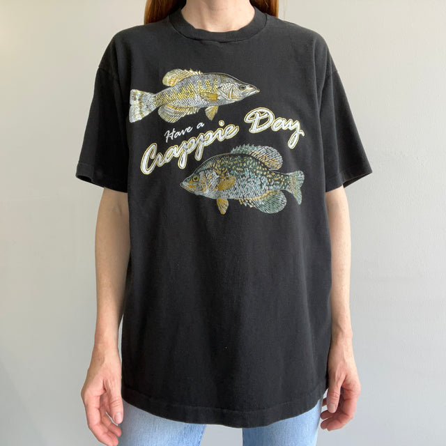 1990s "Have a Crappie Day" Fish Humor T-Shirt