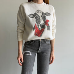 1980/90s Sweetest Cow in a Bandana Off White Sweatshirt by FOTL