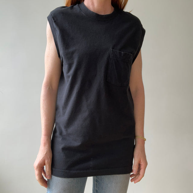 T-shirt teinté de peinture noire vierge des années 00