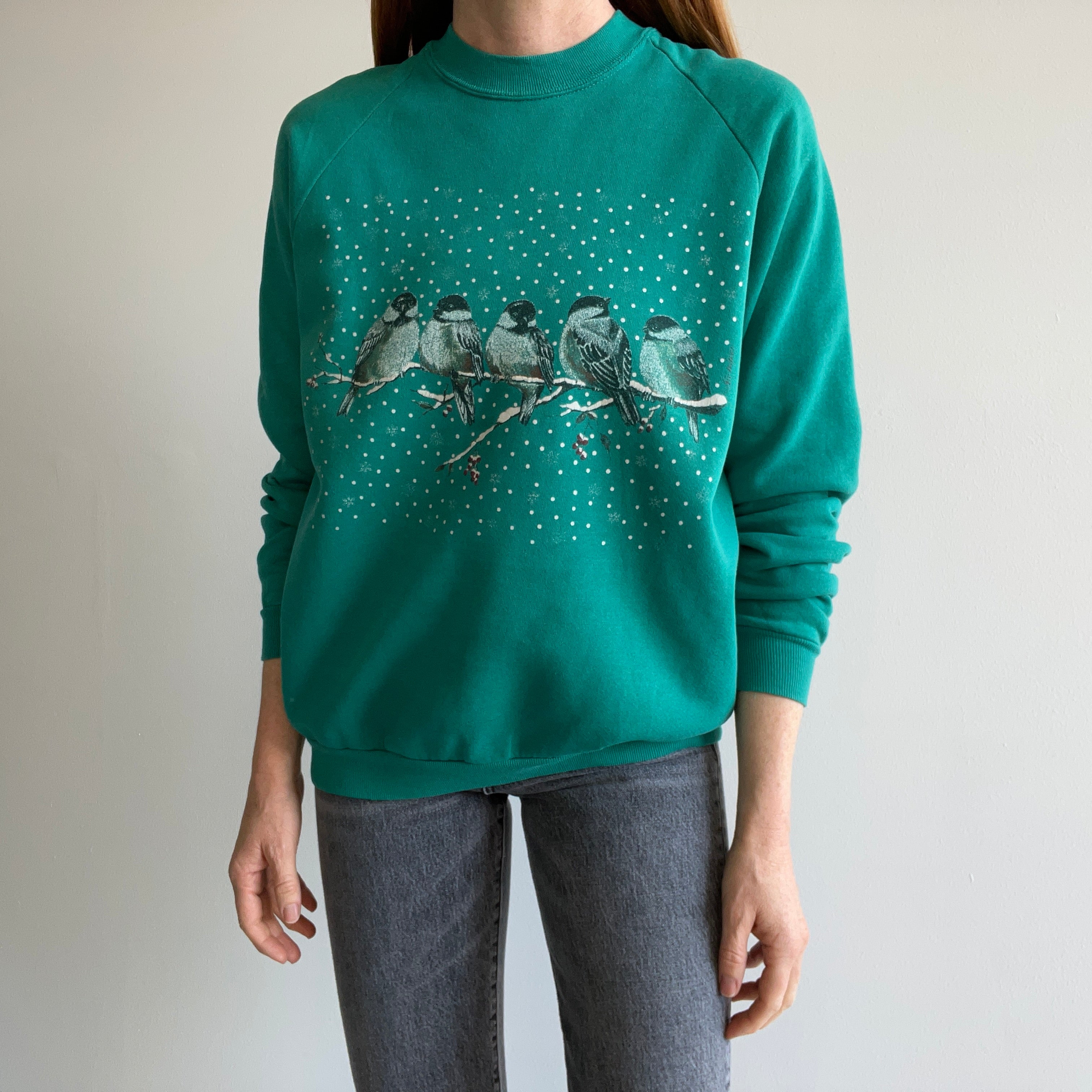 1980s Chickadees Winter Sweatshirt - Awwwww