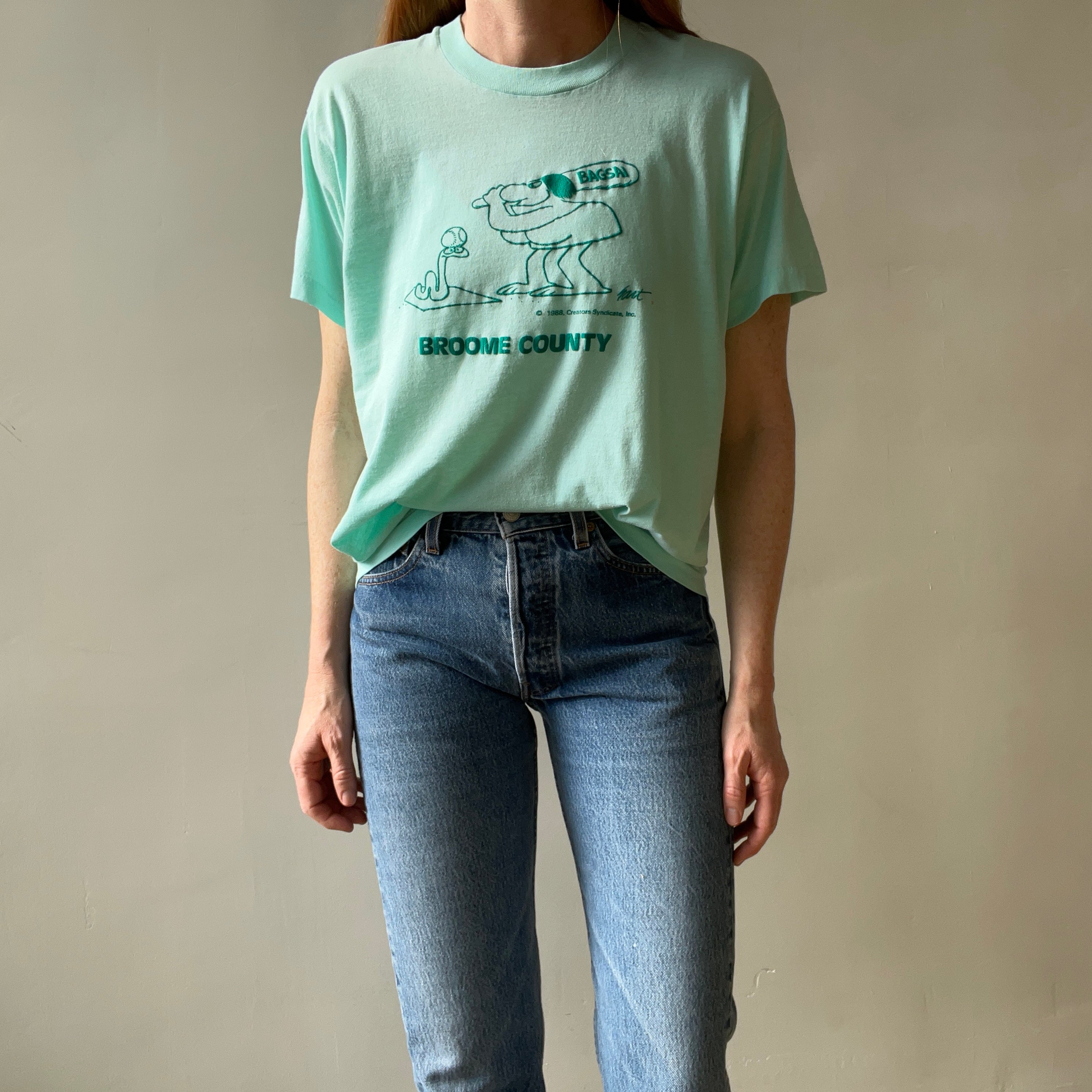 1988 BAGSAI Broome County Softball T Shirt