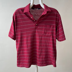 1980s Herman's Lightweight Striped Polo with Small Wear Holes - A DELIGHT