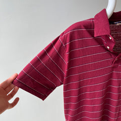 1980s Herman's Lightweight Striped Polo with Small Wear Holes - A DELIGHT