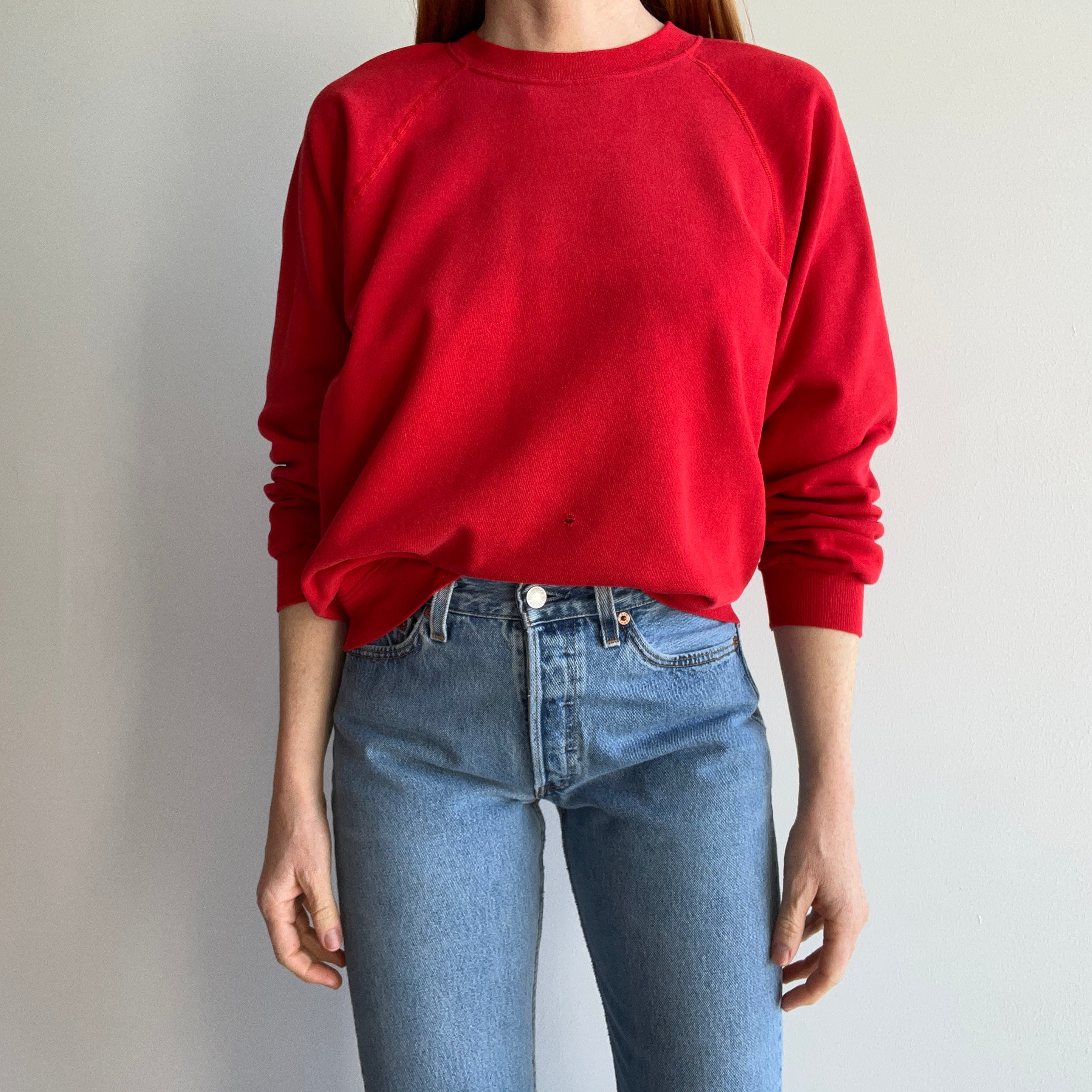 NOS Deadstock Hanes Her Way Vintage Sweatshirt Red Soft 80s 90s Cotton  Acrylic -  Canada