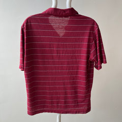 1980s Herman's Lightweight Striped Polo with Small Wear Holes - A DELIGHT