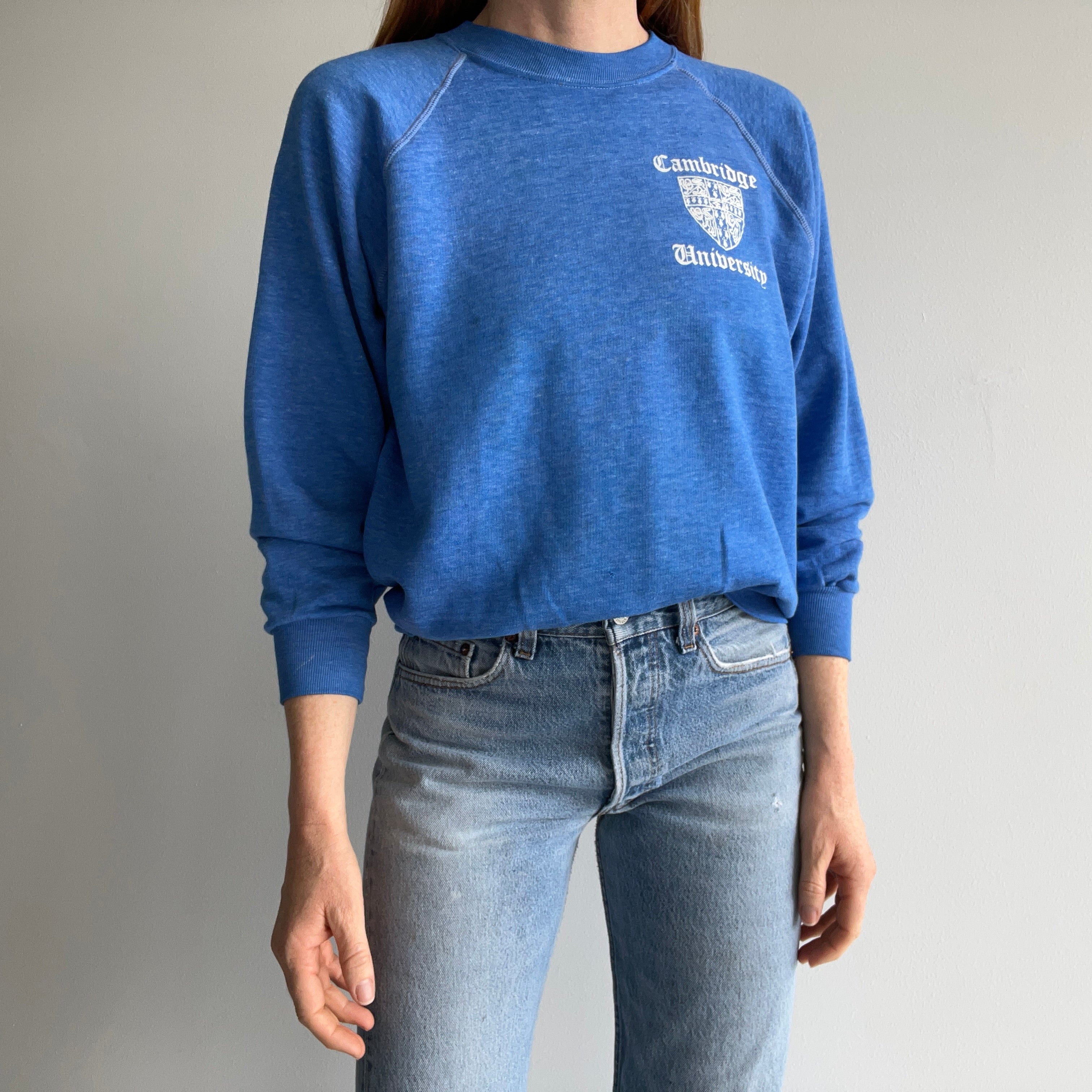 1980/90s Cambridge University Soft and Slouchy Raglan Sweatshirt