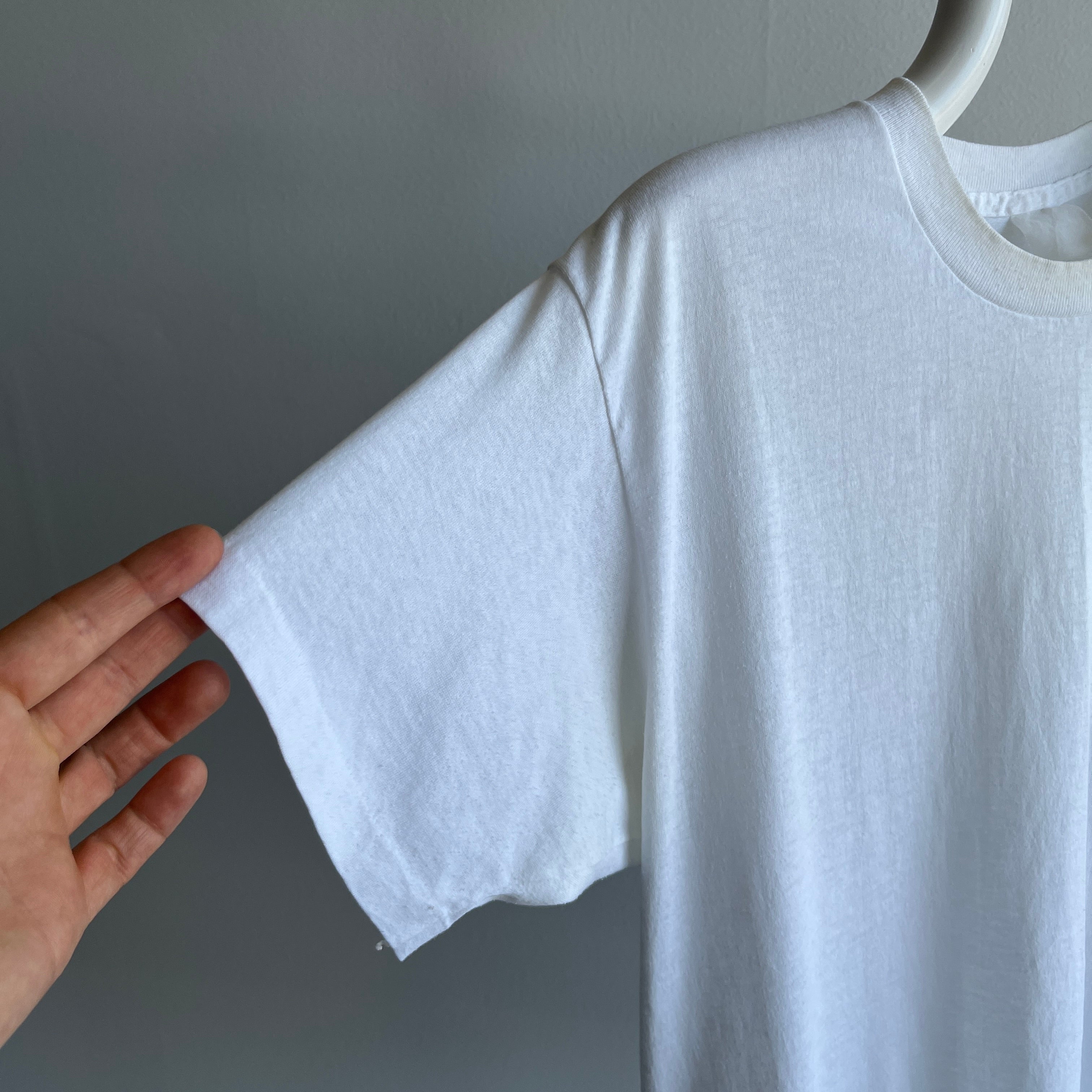 1980s Blank White Pocket T-Shirt