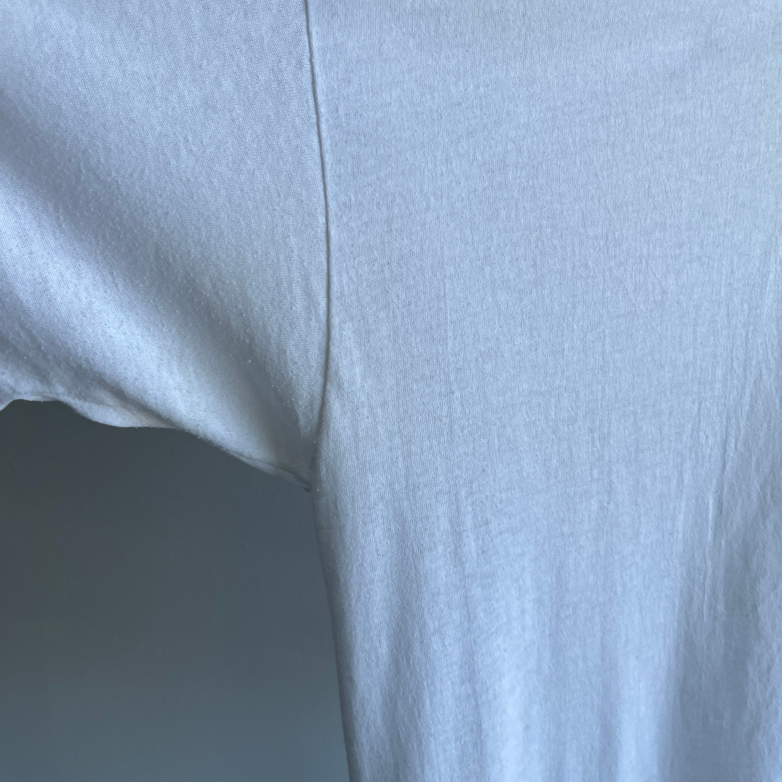 1980s Blank White Pocket T-Shirt