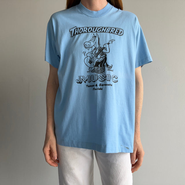 1980s Thoroughbred Music Tampa and Sarasota T-Shirt by Screen Stars