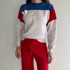 1980s Velva Sheen Color Block Sweatshirt