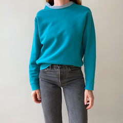 1980s Blank Teal Sweatshirt - The Model Photos Don't Do Justice! It's Super Cool