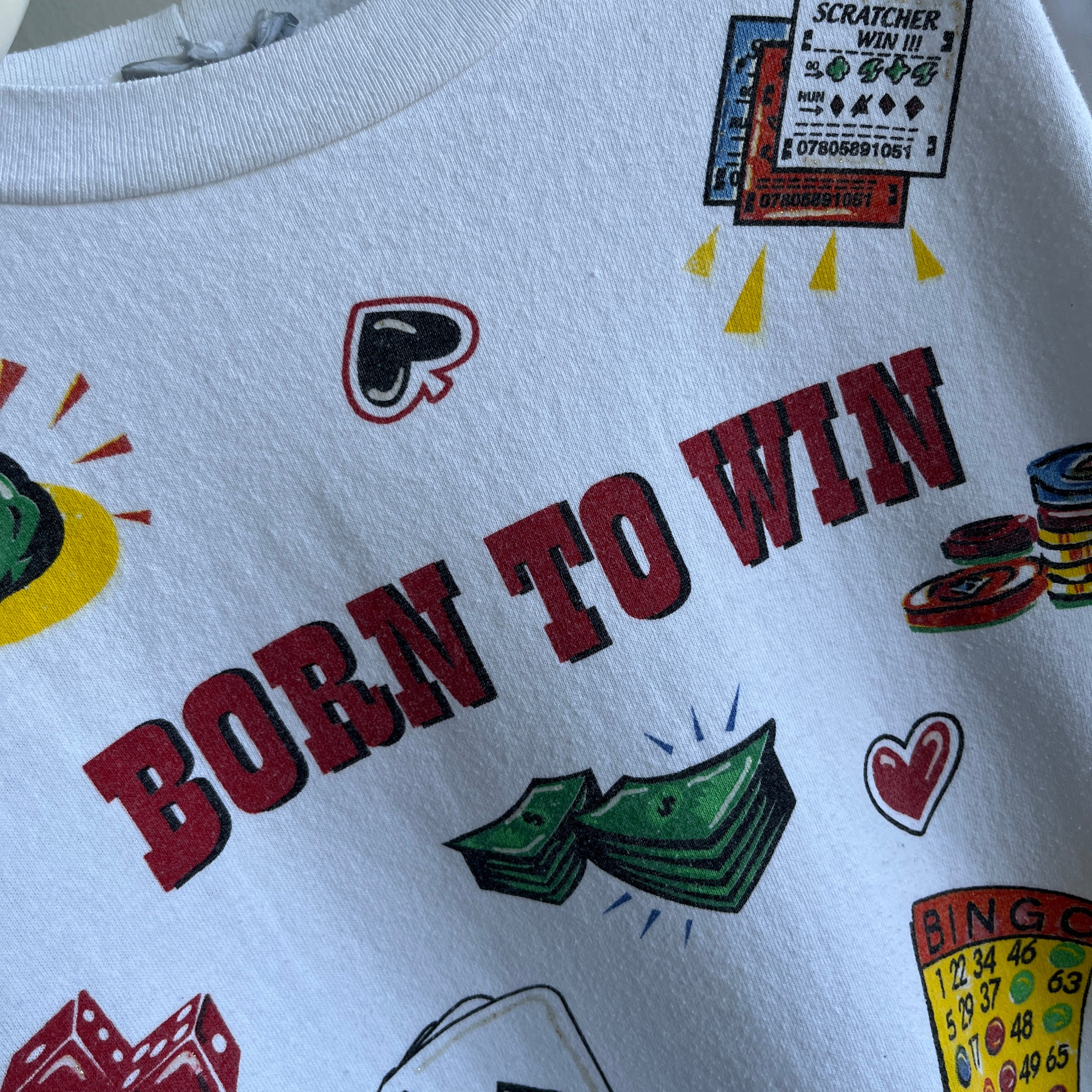 1980s Born To Win Vegas Style WOWOWOW Sweatshirt