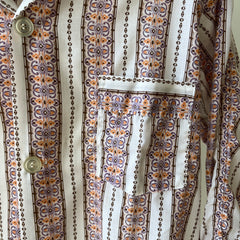 1960s/70s Patterned Pajama Shirt - Soft Rad!