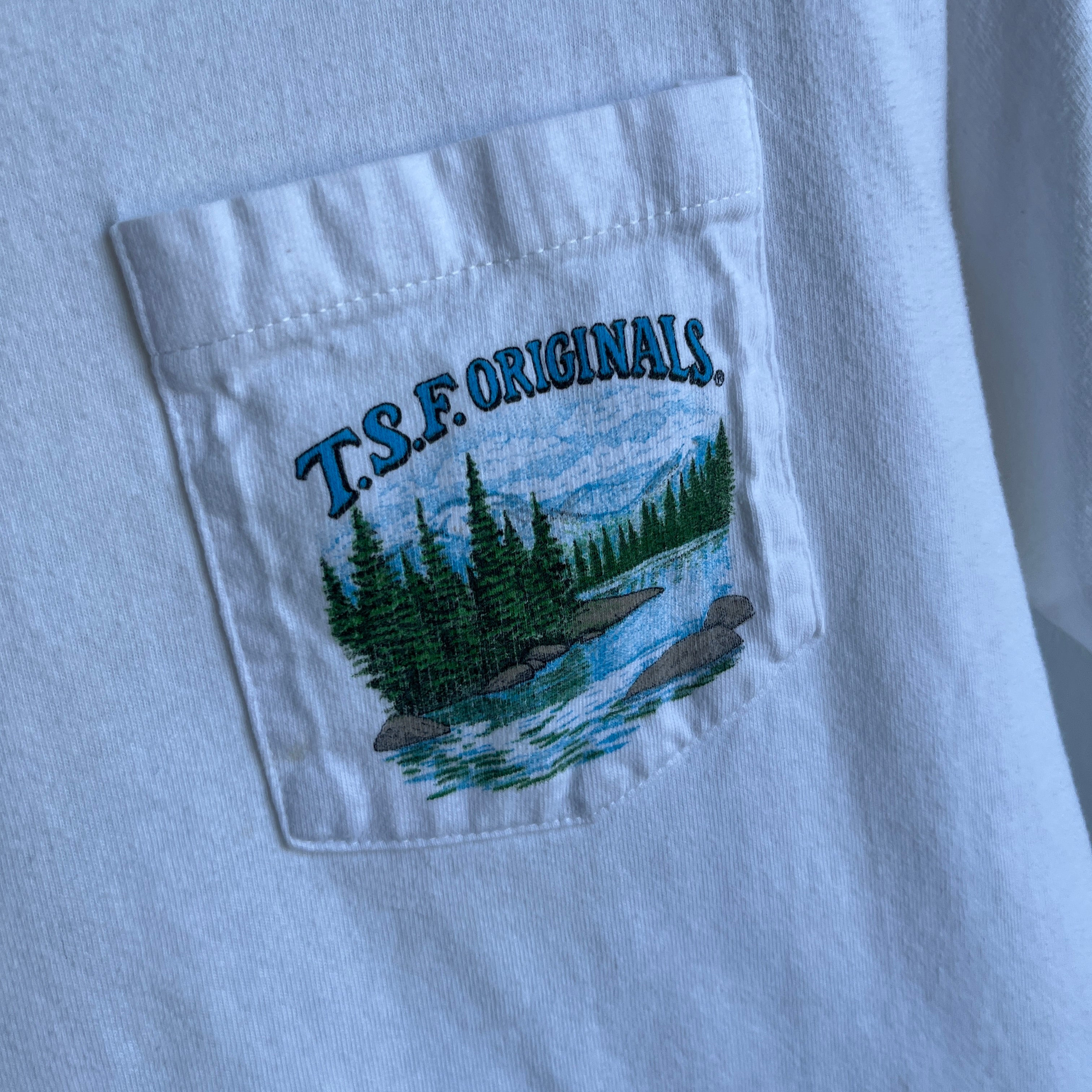 1990s T.S.F. Originals Best Good Buddy On the Backside Pocket T-Shirt - Cotton
