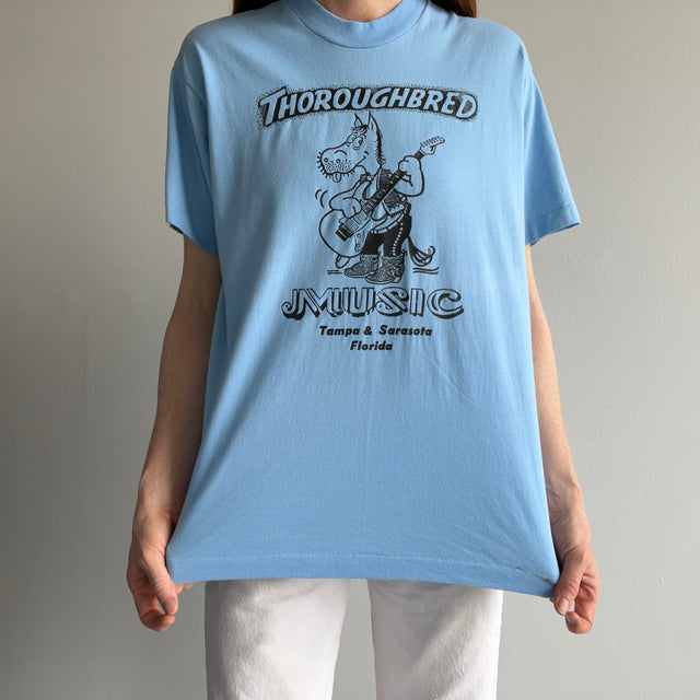 1980s Thoroughbred Music Tampa and Sarasota T-Shirt by Screen Stars