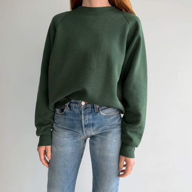 1980s Discus Forest Green Blank Sweatshirt