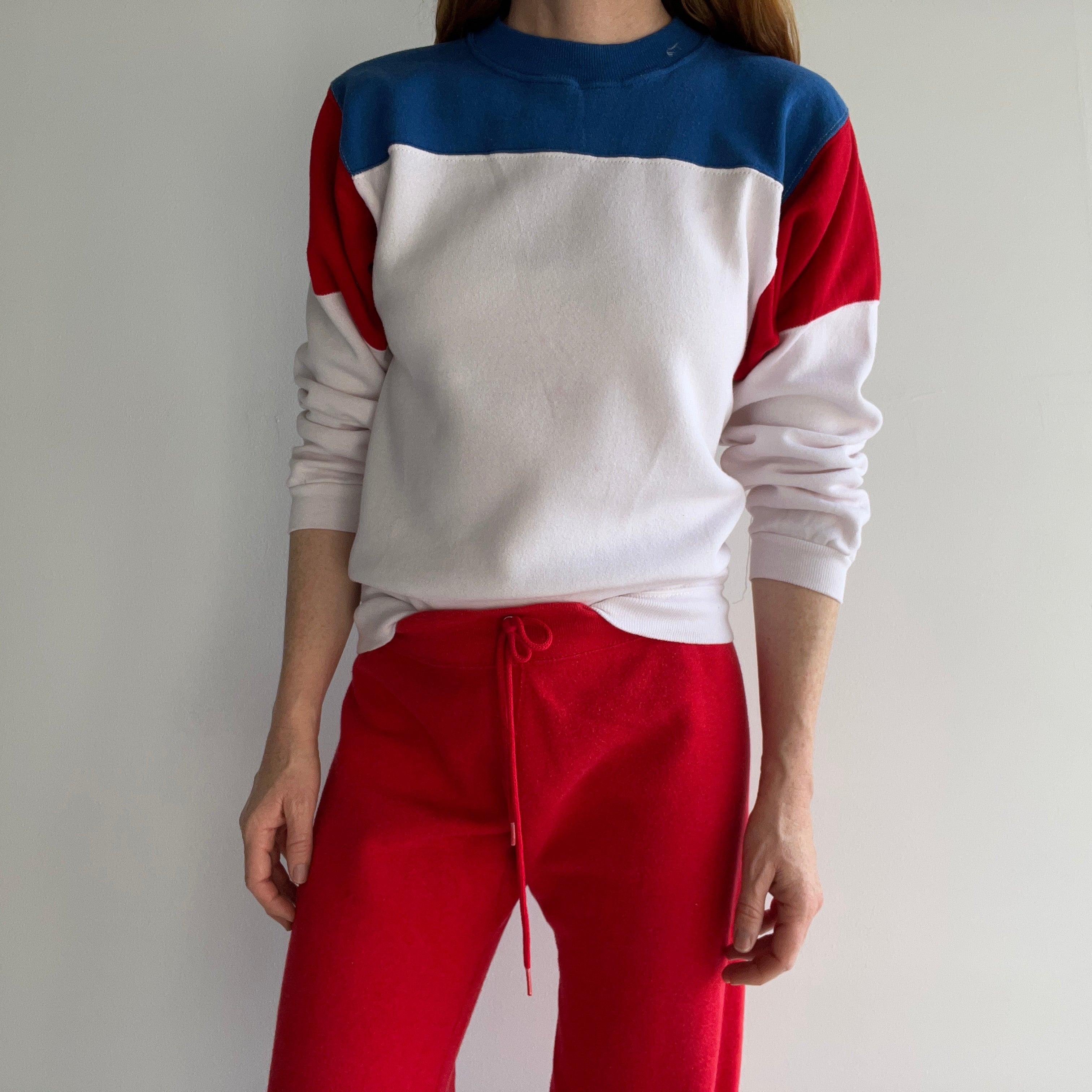 1980s Velva Sheen Color Block Sweatshirt