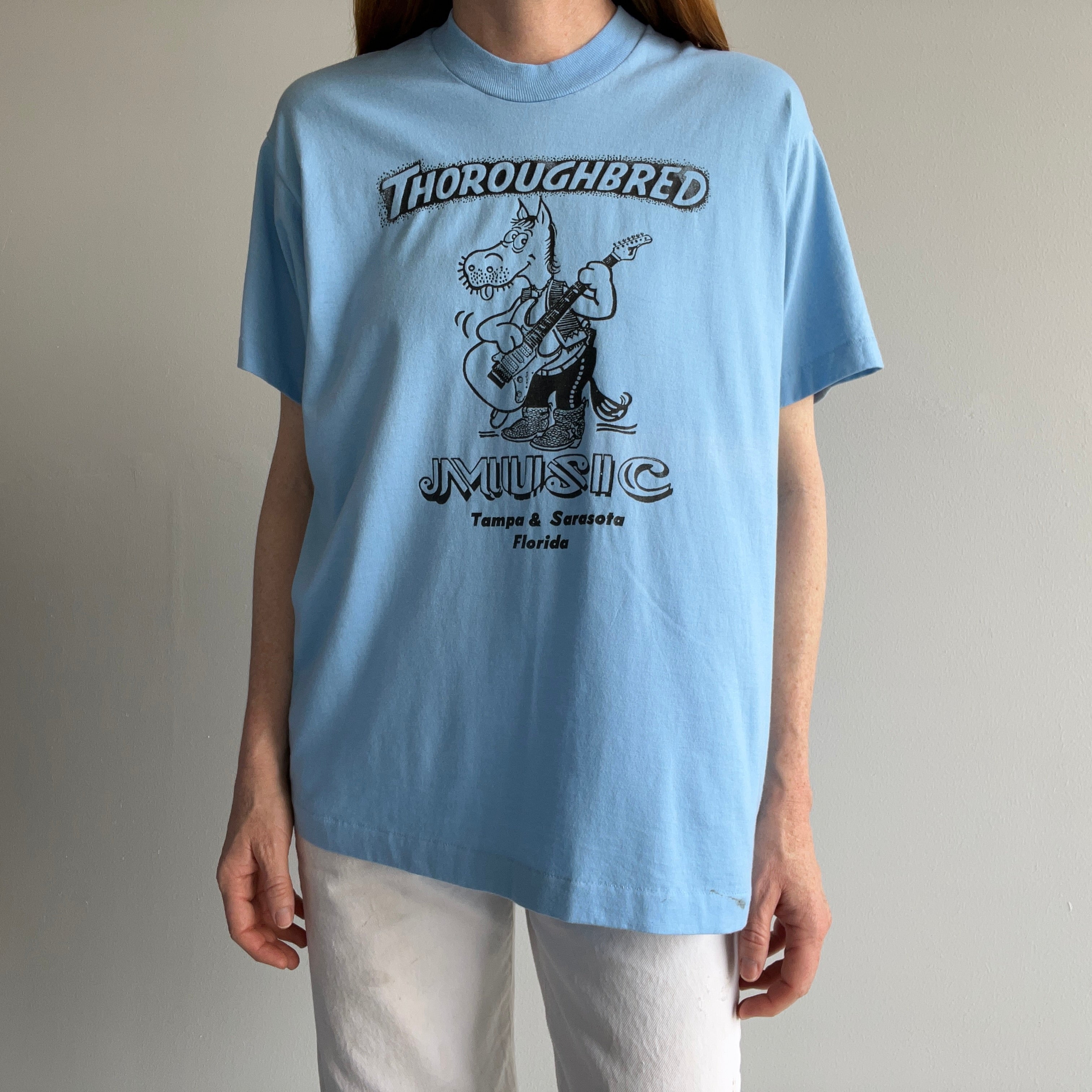 1980s Thoroughbred Music Tampa and Sarasota T-Shirt by Screen Stars