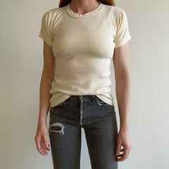 1960s BVD Blank Super Stained Knit T-Shirt - WOW