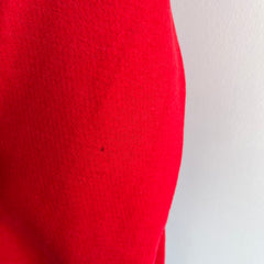1980s Vibrant Red Zip Up Hoodie Sweatshirt