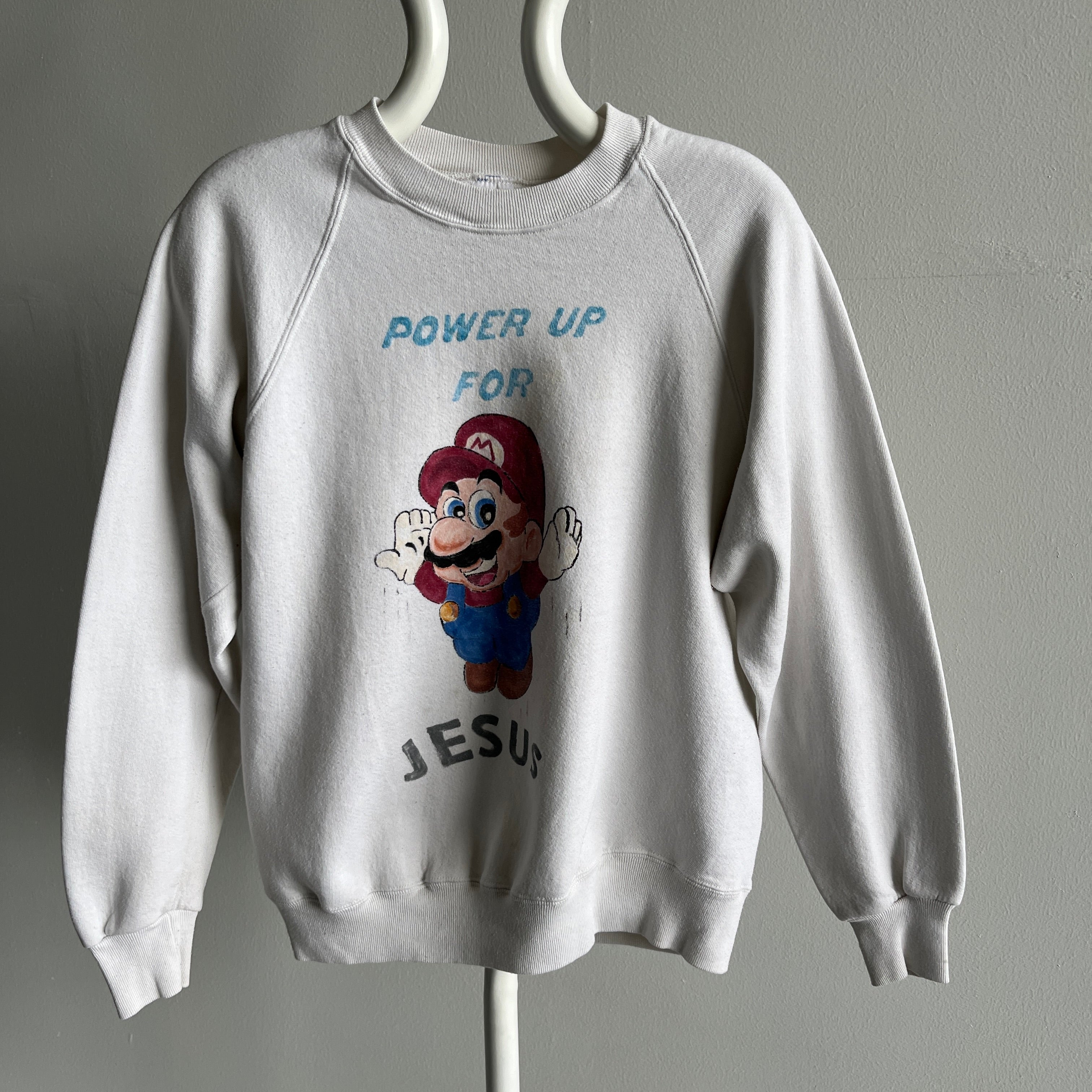 1980s DIY Power Up For Jesus Sweatshirt