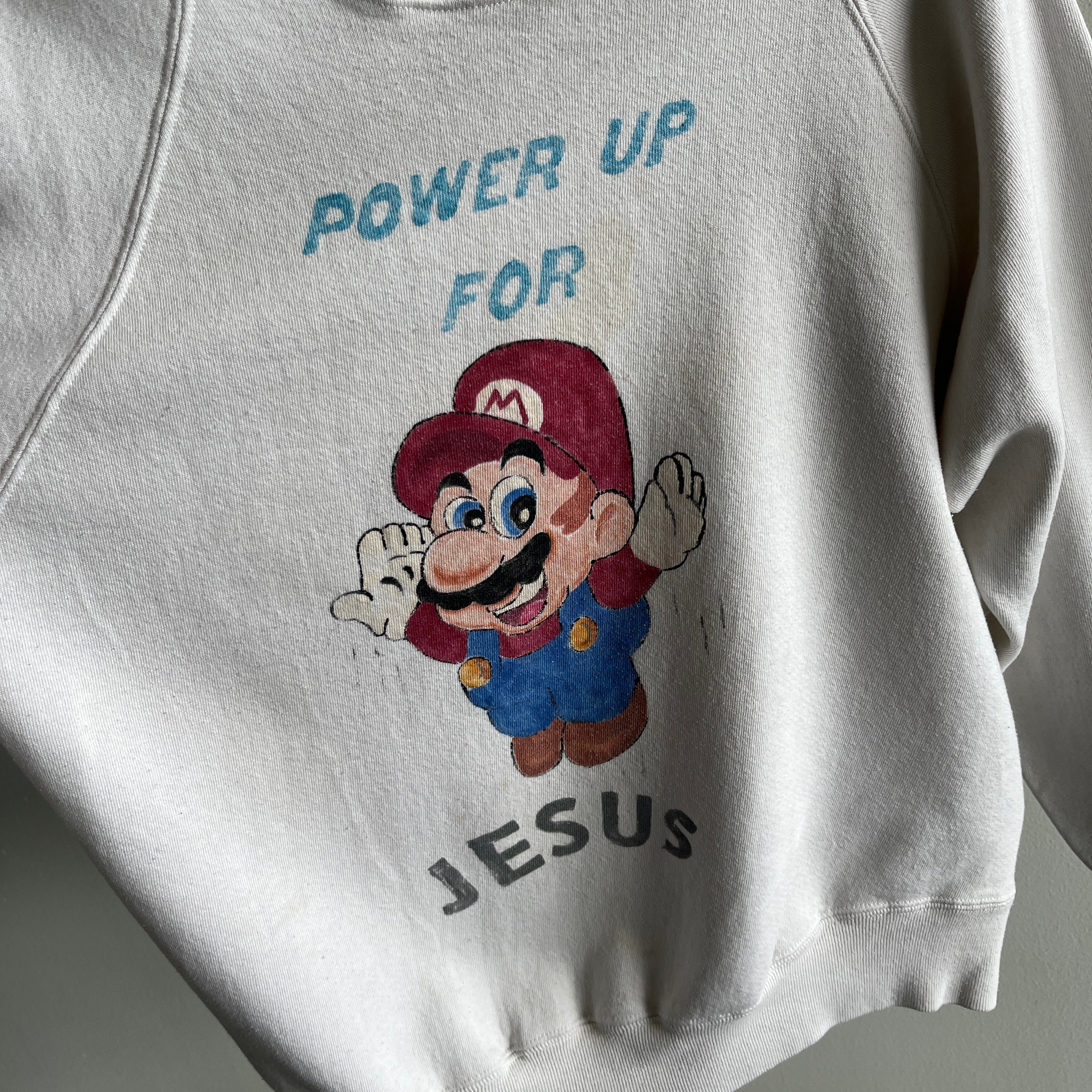 1980s DIY Power Up For Jesus Sweatshirt