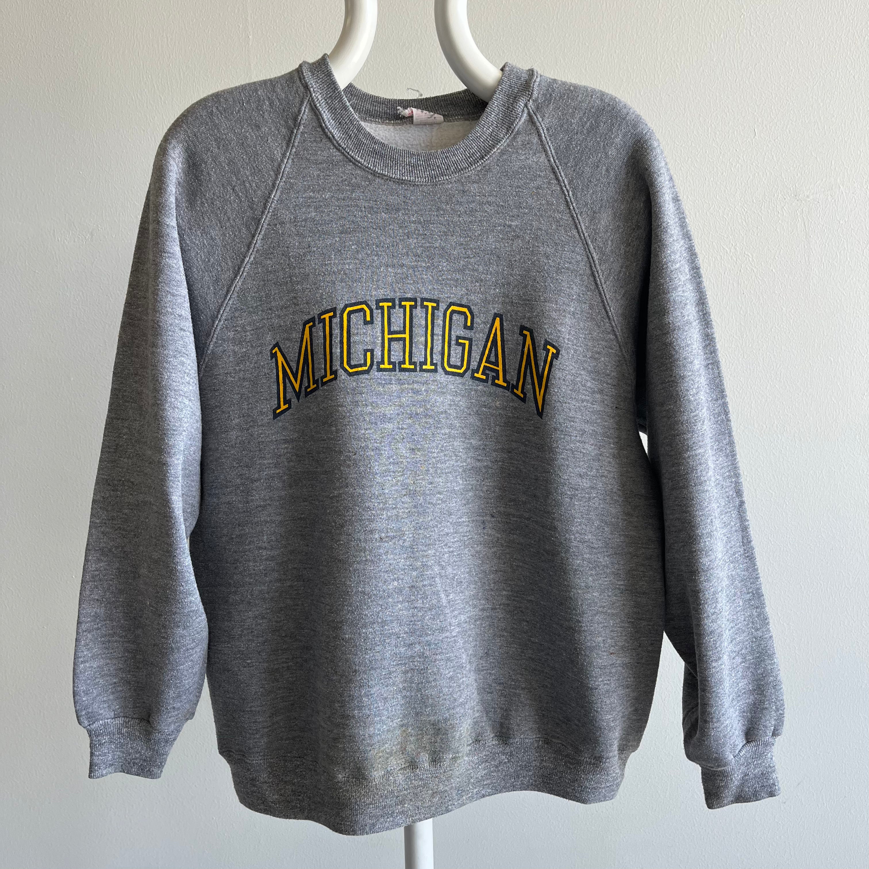 1970/80s Super Stained University Michigan Sweatshirt by Wolf