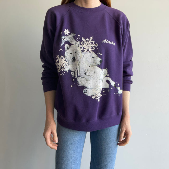 1990s Alaska Animal Buddy Sweatshirt with a Little Gosling ... Awwwww