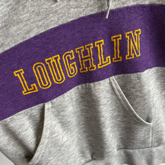 1980s Loughlin Thinned Out Bassett Walker Two Tone Hoodie with Wear