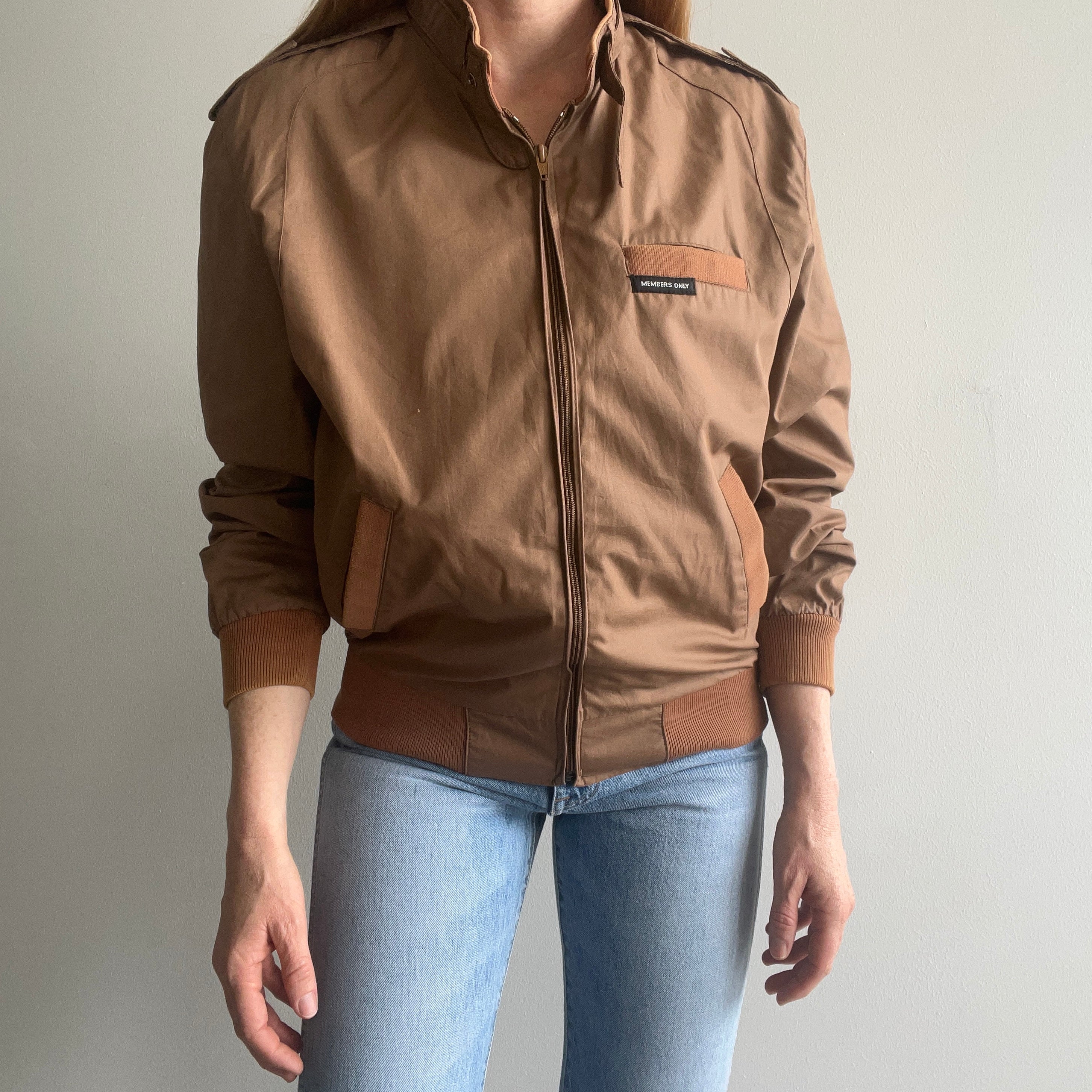 1980s Members Only Coffee Colored Jacket – Red Vintage Co