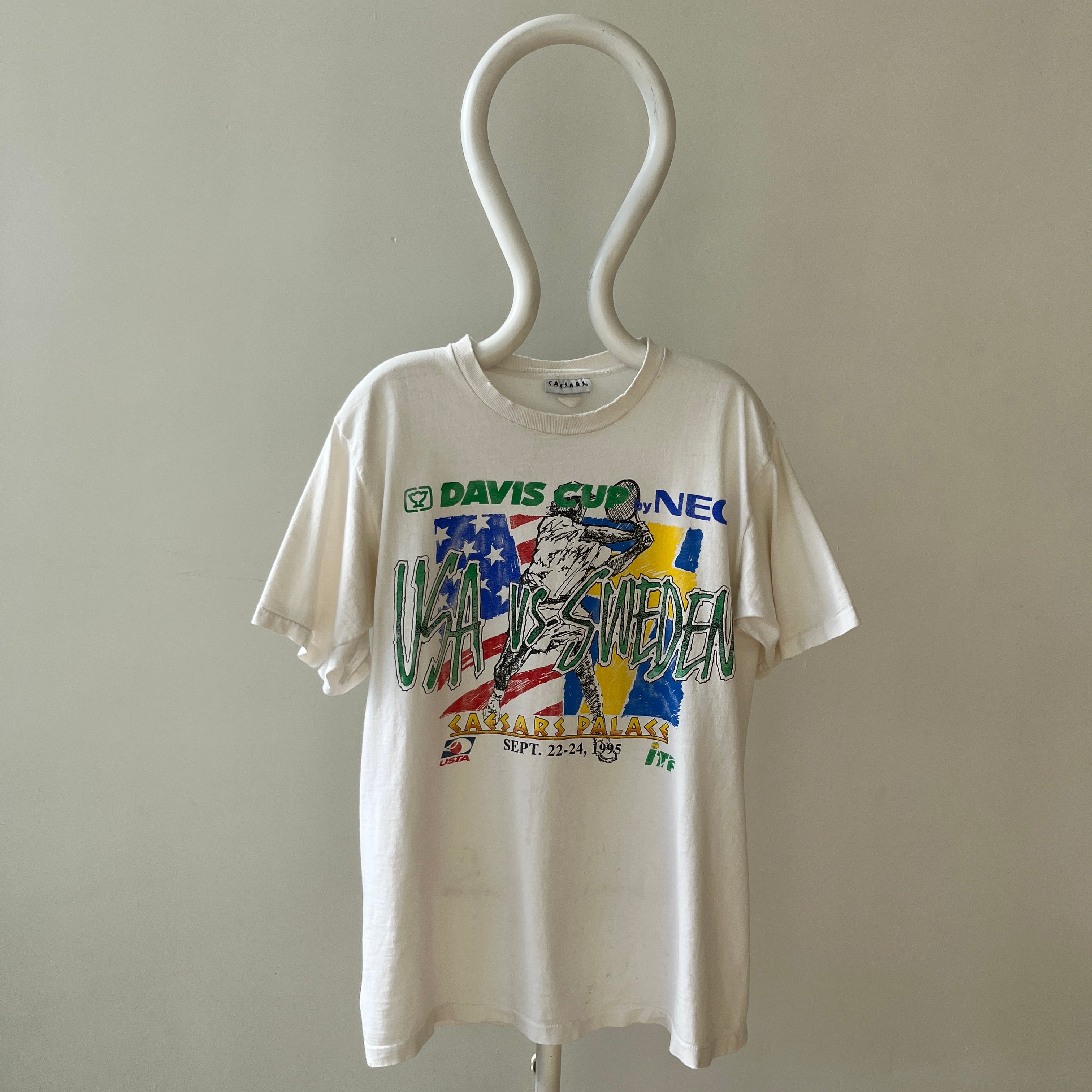 1995 Davis Cup Tennis USA vs Sweden T Shirt