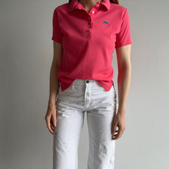 1980s Salmon Pink Lacoste Women's Polo Shirt