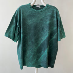 1980s/90s Green and Black Acid Wash T-Shirt - Awesome Fit