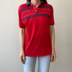 1980's Red and Navy Polo Shirt