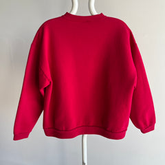 1990/2000s Deep Red Medium Weight Red Not-A-Raglan Sweatshirt
