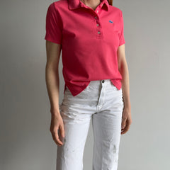 1980s Salmon Pink Lacoste Women's Polo Shirt