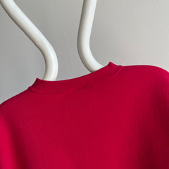 1990/2000s Deep Red Medium Weight Red Not-A-Raglan Sweatshirt