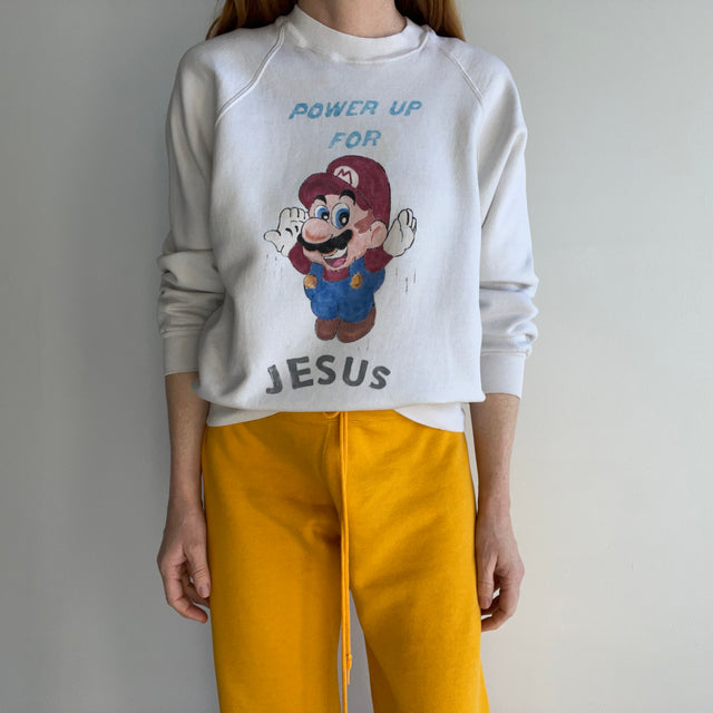 1980s DIY Power Up For Jesus Sweatshirt
