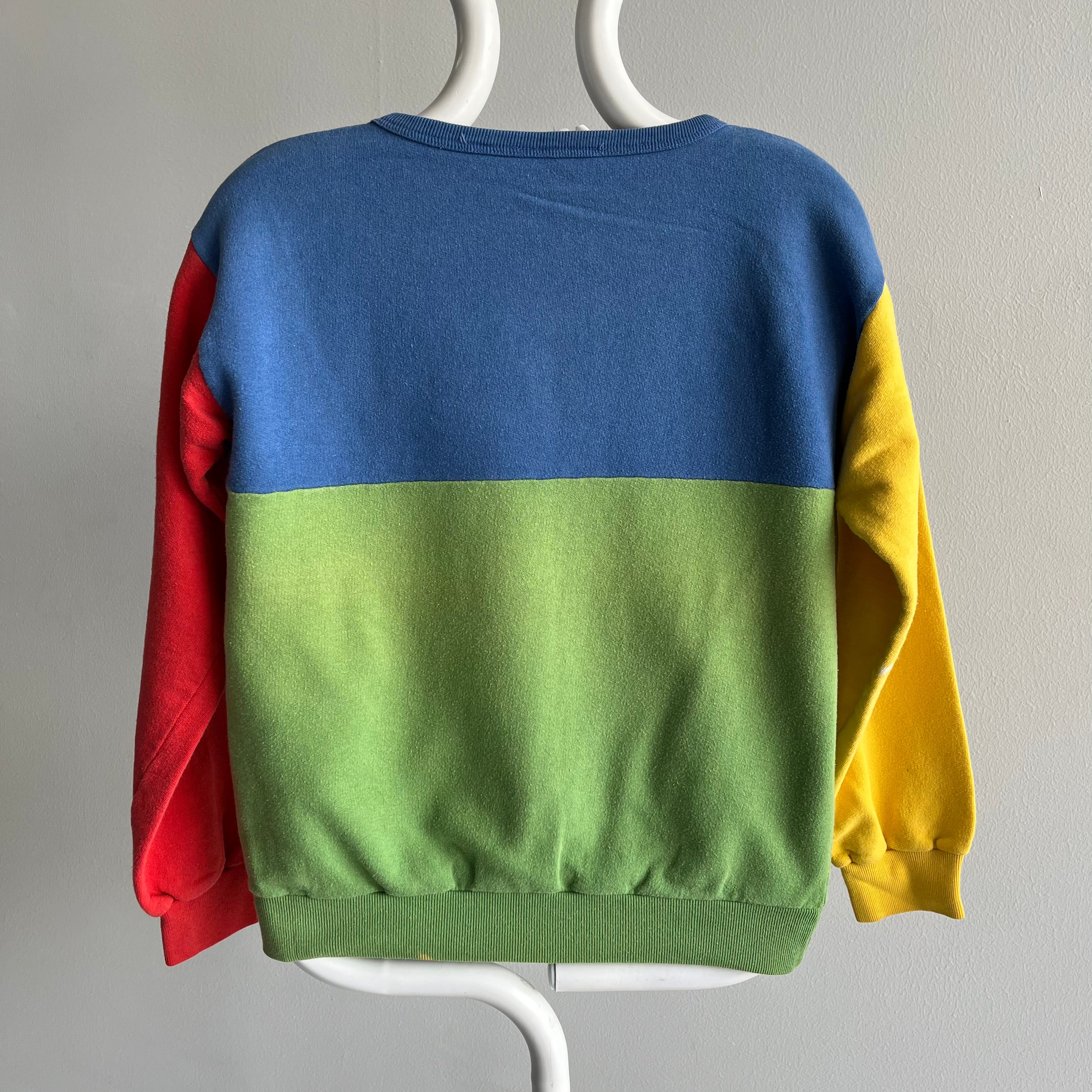 1980s Made in Italy - Le Club - Color Block Sweatshirt