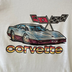1970s Corvette Pink and White Baseball T Shirt