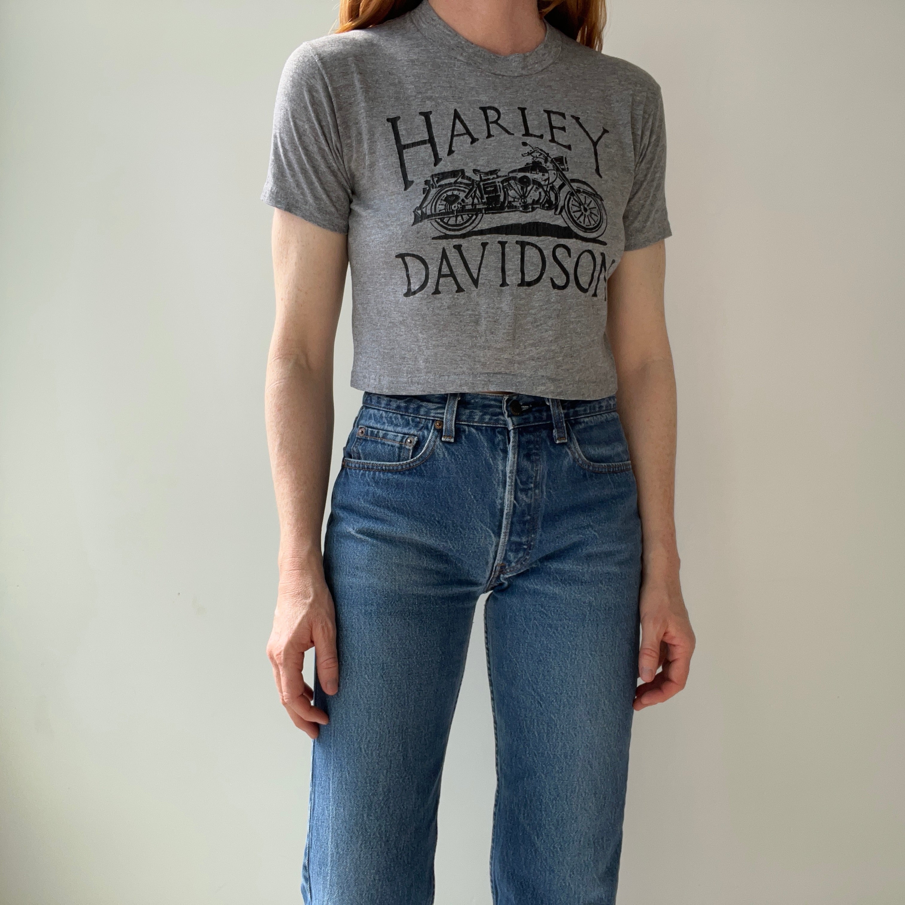 1980s (Early) Highly Collectible Harley Crop Top (No Area Code on the Backside IYKYK) on a Lightening Bolt Tag - WOWZA