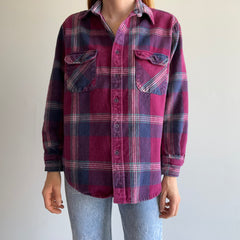 1990s Purple and Pink Smaller Plaid Medium Weight Cotton Flannel