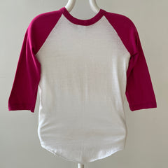1970s Corvette Pink and White Baseball T Shirt