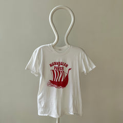 1970s Norwegian Power T Shirt - Soft and Thin - A true beauty!