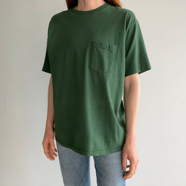 1990s USA Made Gap Pocket T-Shirt with Extreme Fading at the Pits