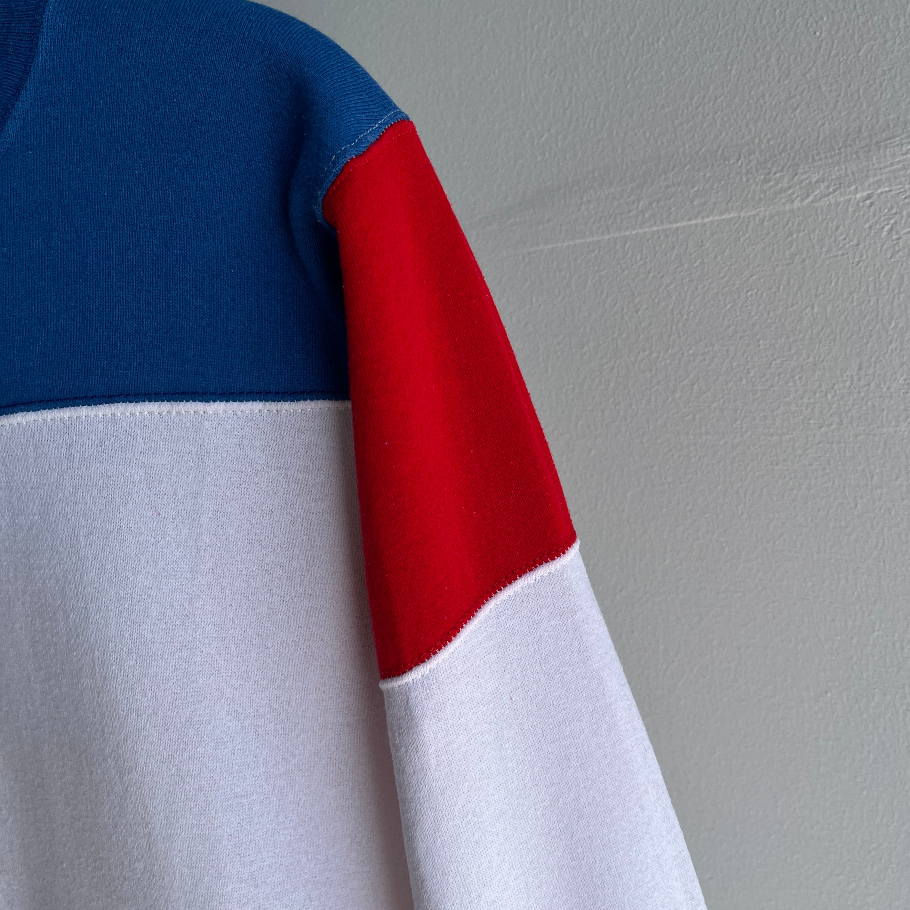 1980s Velva Sheen Color Block Sweatshirt