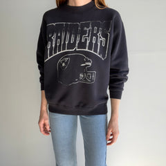 1990s Super Rad Hand Mended Raiders Sweatshirt - Killer Gauge and Fading