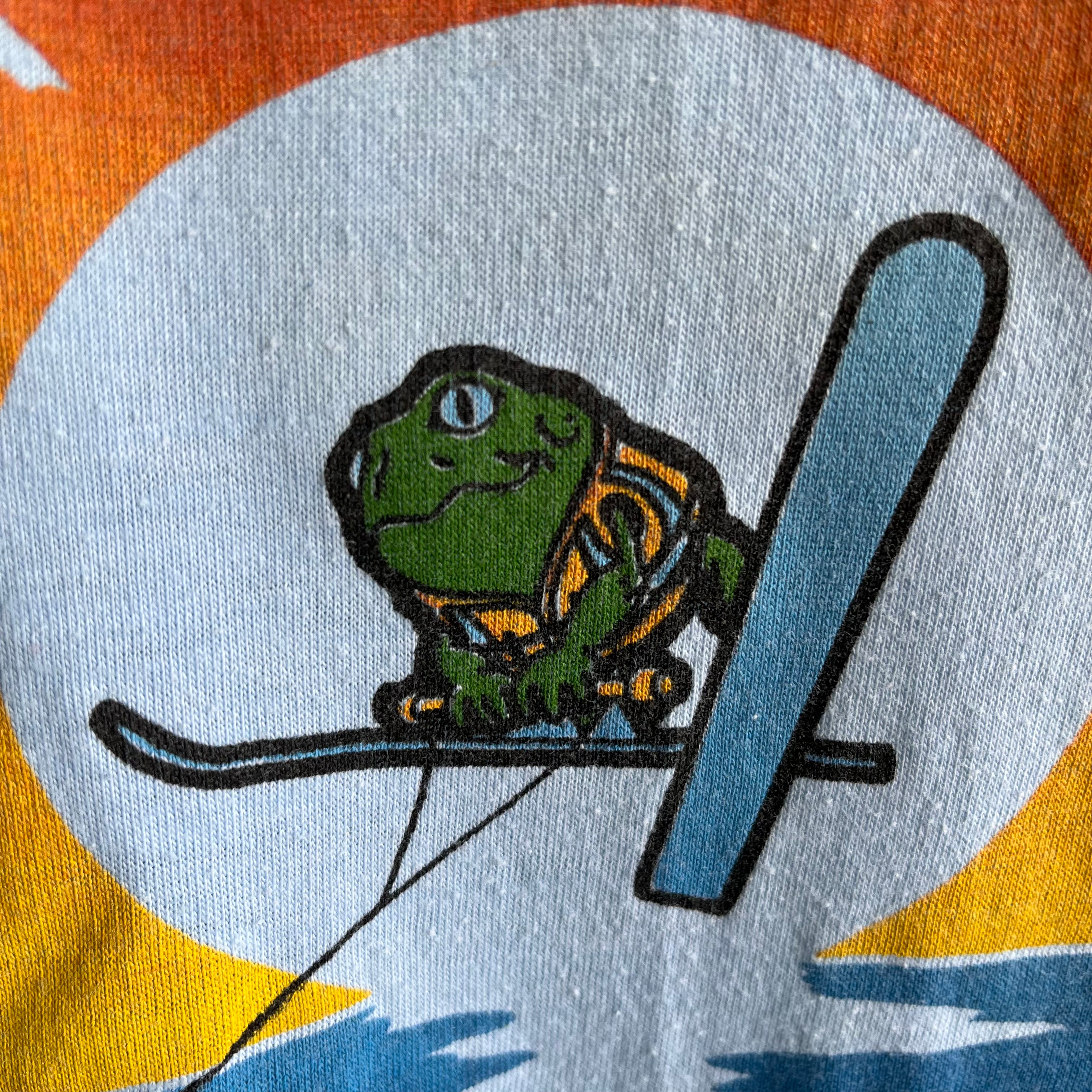 1980s Frog Water Skiing with a Life Vest On, No Big Deal